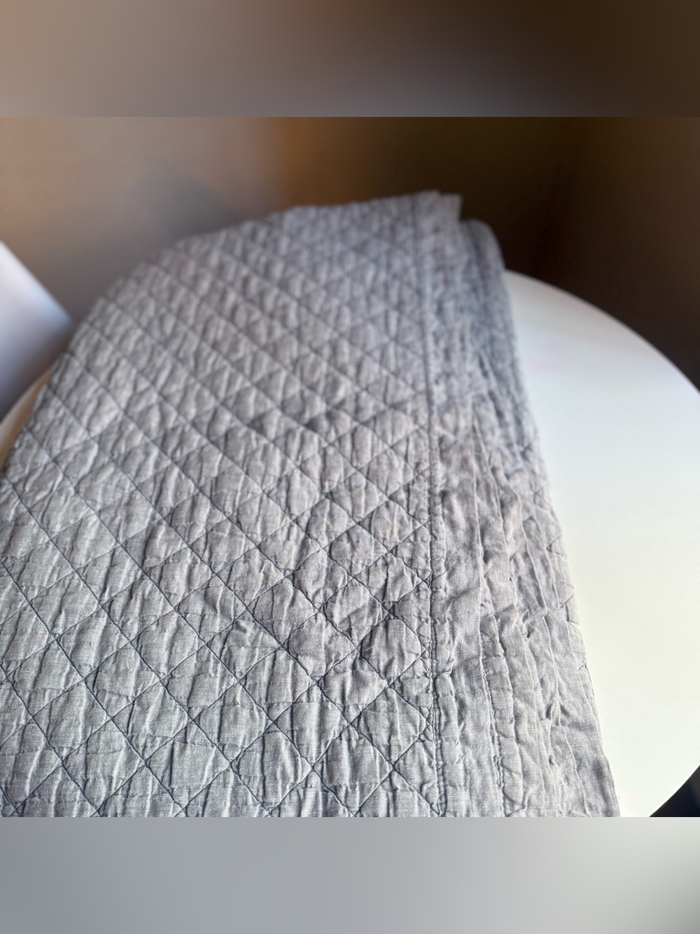 Quilted Gray Blanket Filling Size 87x87 Cotton Thick Bedspread Premium